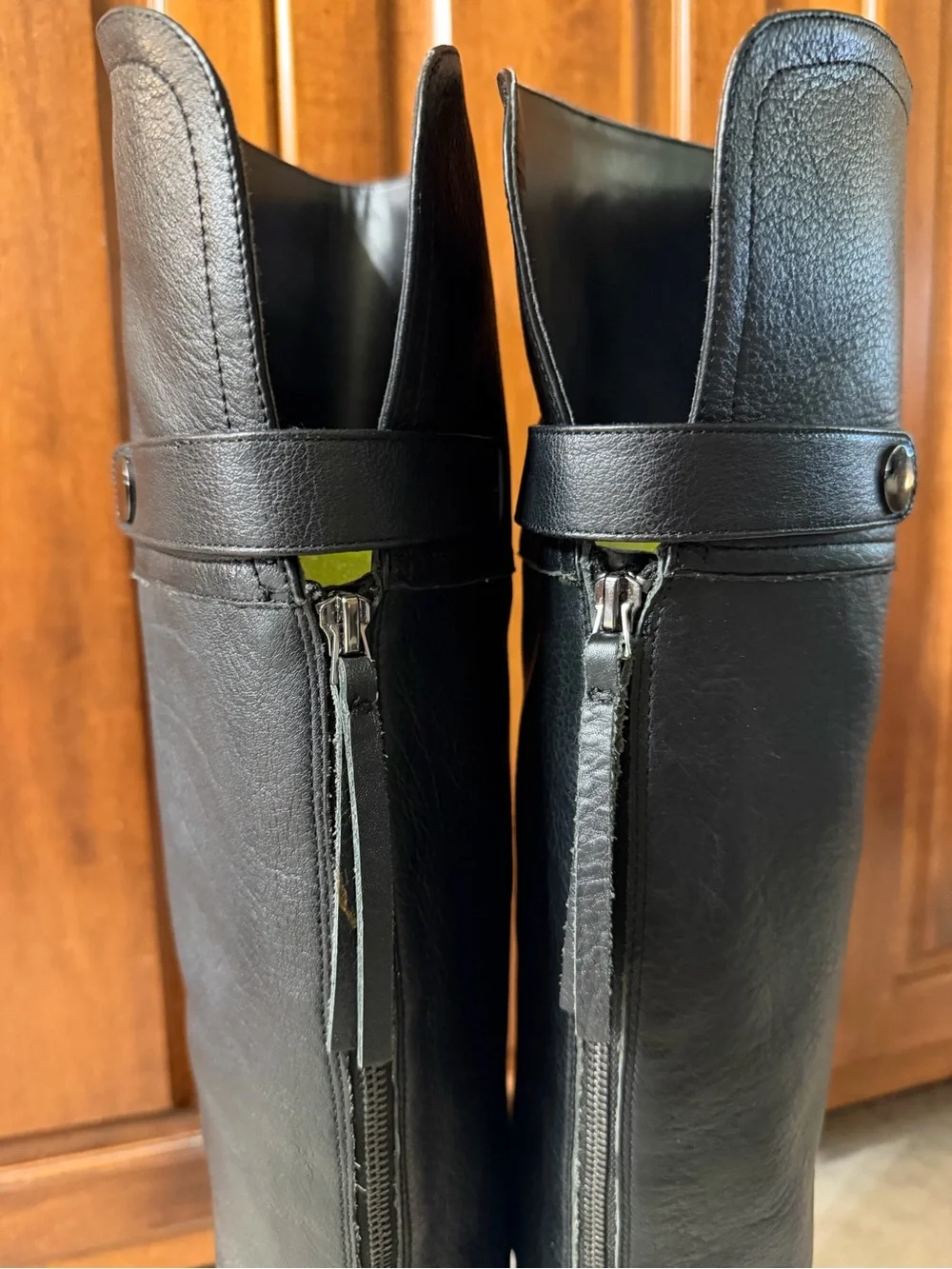 Franco Sarto Black Leather Over-the-Knee Boots WIDE CALF